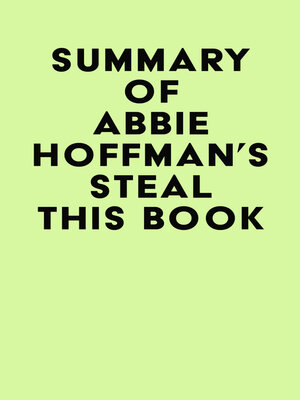 cover image of Summary of Abbie Hoffman's Steal This Book